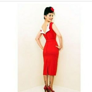 NWT Bettie Page Jazmin wiggle dress sz XL Red
